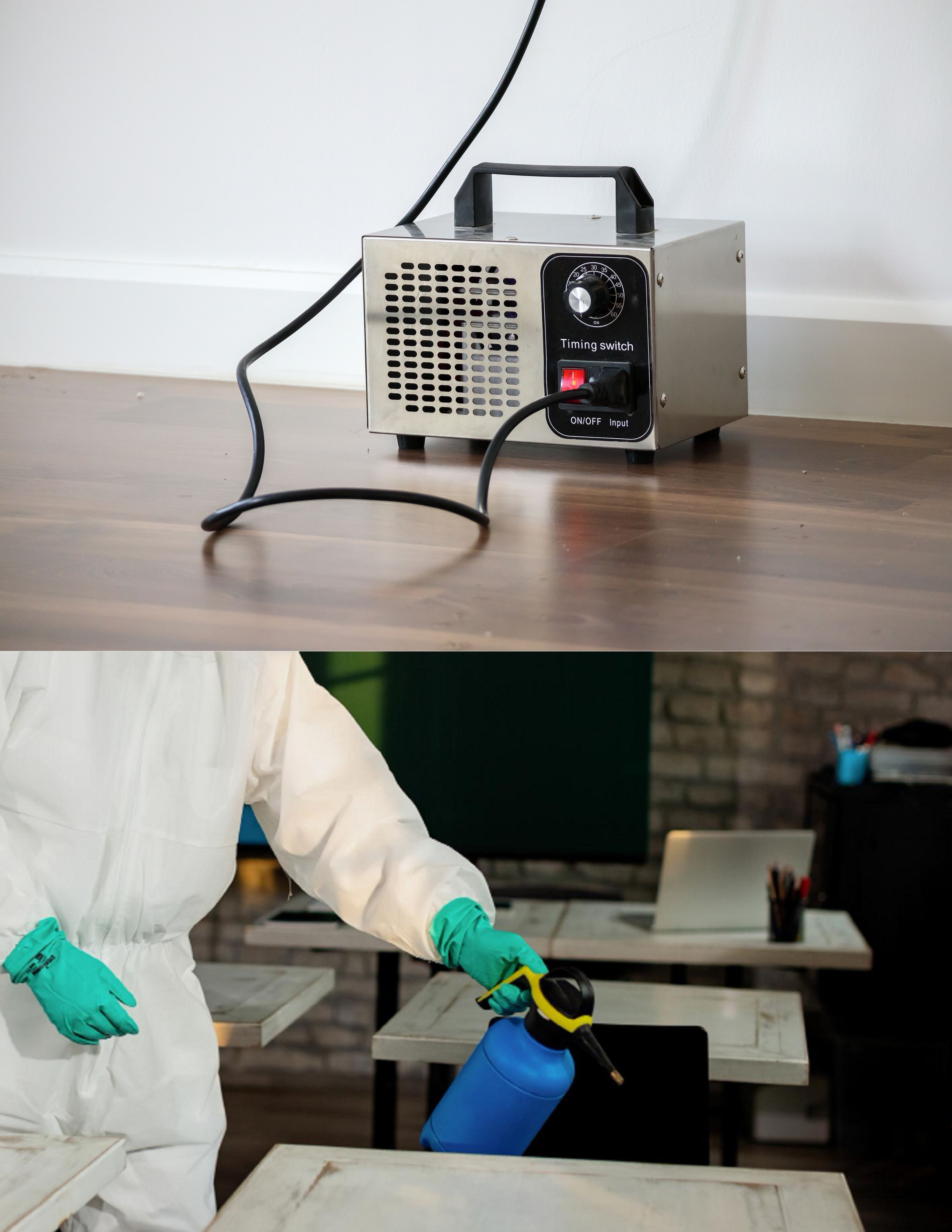 Ozone treatment, deodorization, cigarette smoke removal, disinfectant fogging, thermal fogging, IICRC